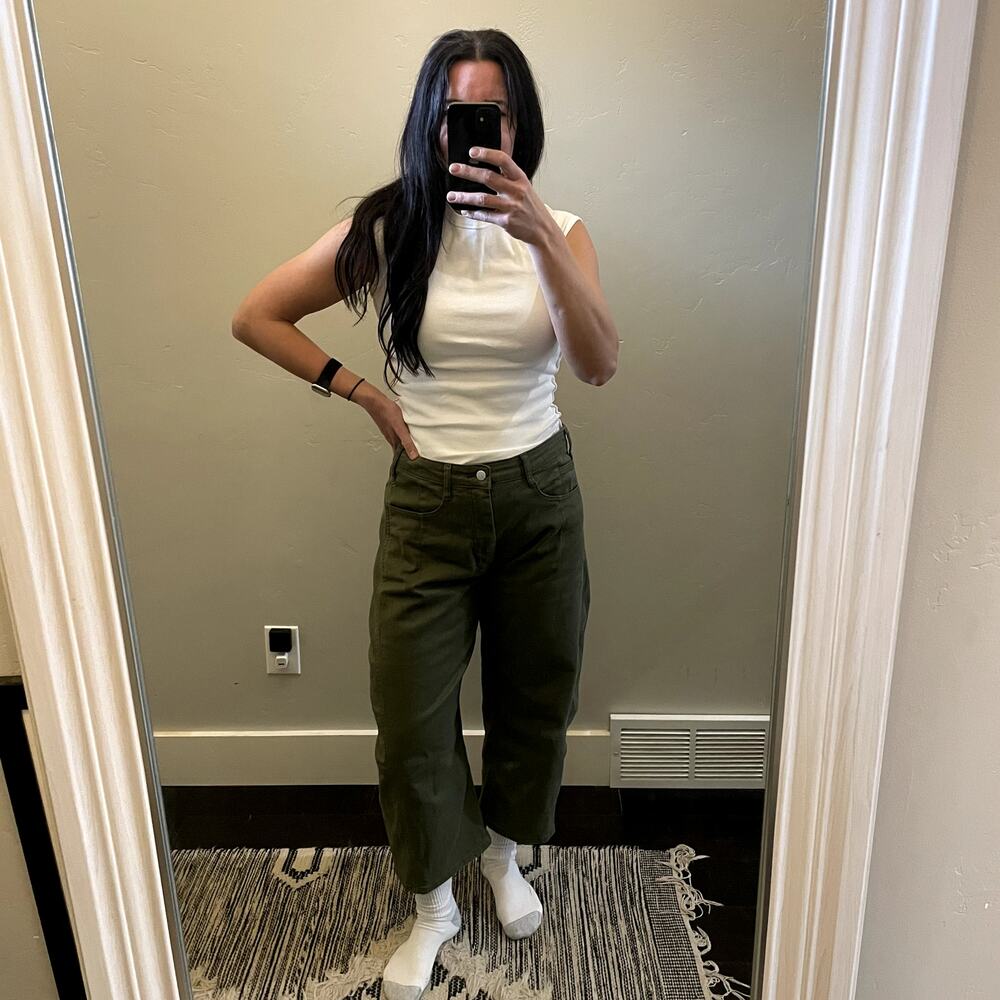 Anthropologie Pilcro Barrel Pants Green Women's Size 29 Petite